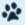 patte chien bleu